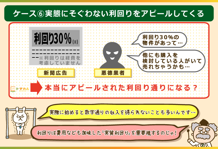 現実味のない利回りで勧誘してくる